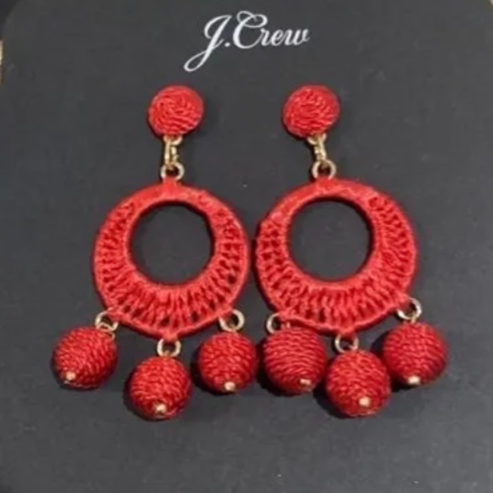 J Crew Red Earrings